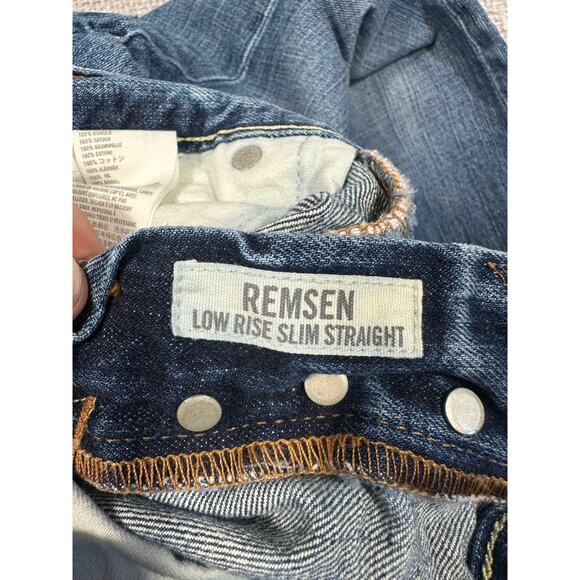 Abercrombie & Fitch Jeans Mens 28x31 Blue Remsen Low Rise Slim Straight Read - Picture 15 of 16